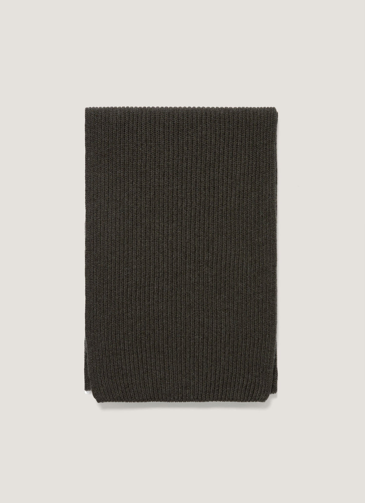 Cashmere Ribbed Scarf in Dark Green