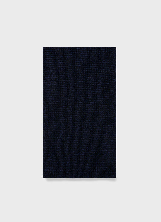 Textured Waffle Scarf In Navy Asca9457 Buaa