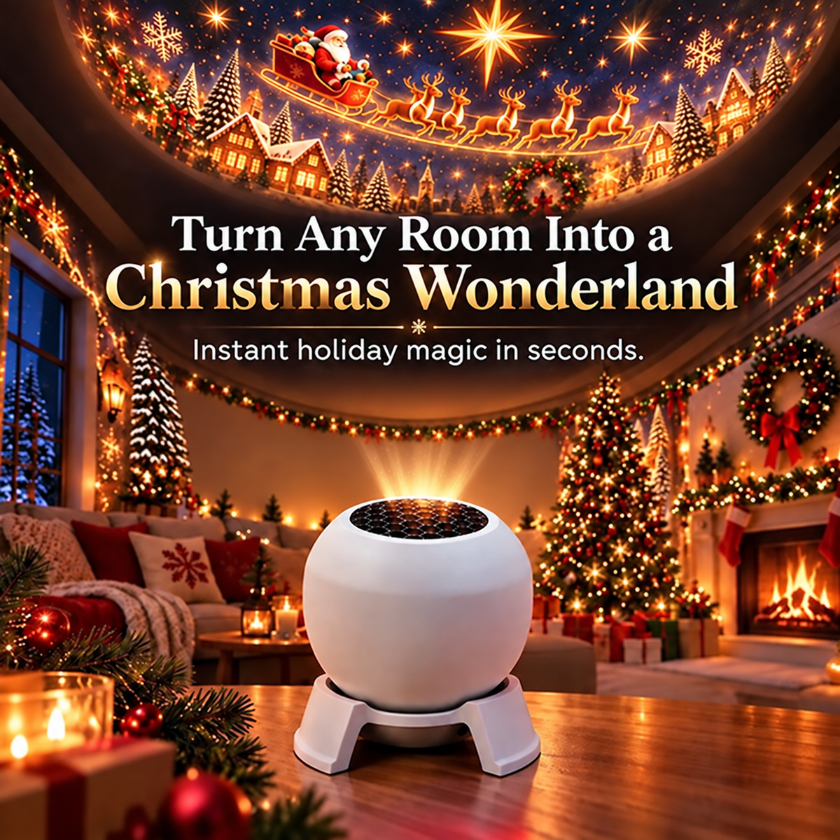 🎅 Christmas Projection Night Light – Create a Magical Holiday Wonderland