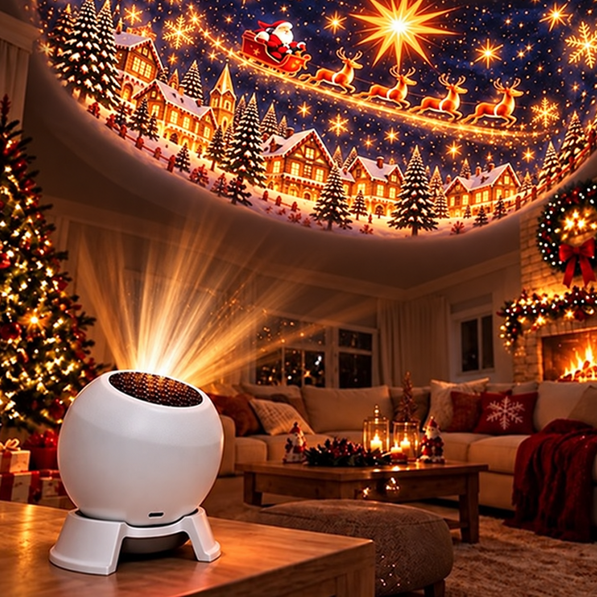 🎅 Christmas Projection Night Light – Create a Magical Holiday Wonderland