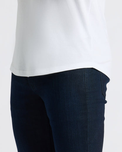 White Curved Hem Classic Crew Neck 6-Pack