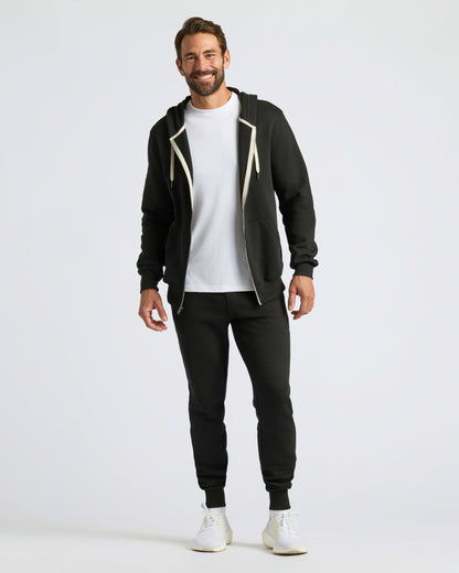 Black Full Zip Fleece Hoodie & Jogger 2-Pack