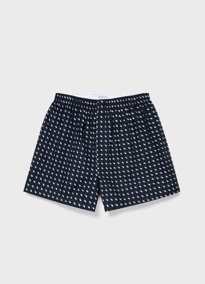 Mens Classic Boxer Shorts In Navy Sun Clouds Mbox4701P Buuj