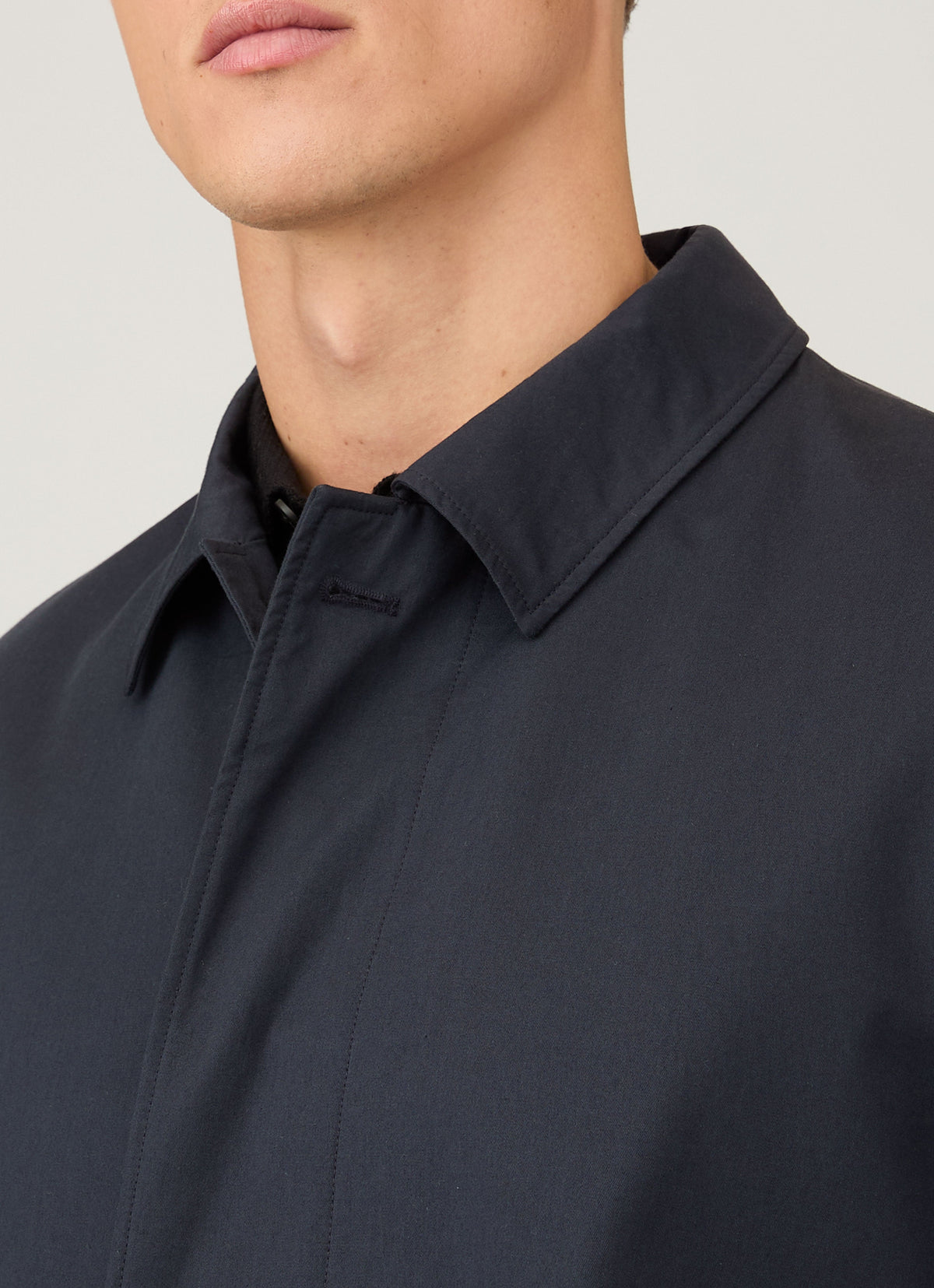 Mens Showerproof Cotton Mac In Navy