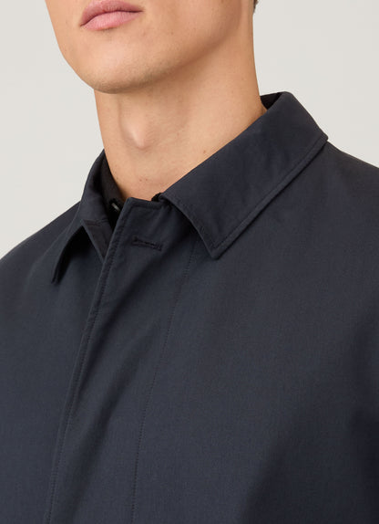 Mens Showerproof Cotton Mac In Navy