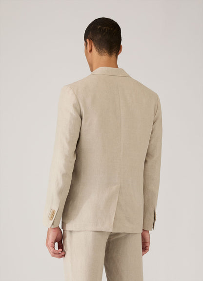 Mens Linen Blazer In Sand Mjac7186 Brbd
