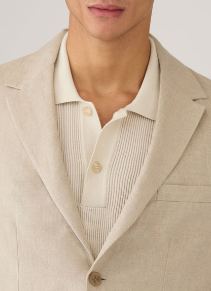 Mens Linen Blazer In Sand Mjac7186 Brbd