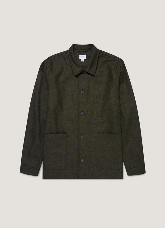 Mens Wool Twin Pocket Jacket In Drill Green Mjac7194 Gnhv