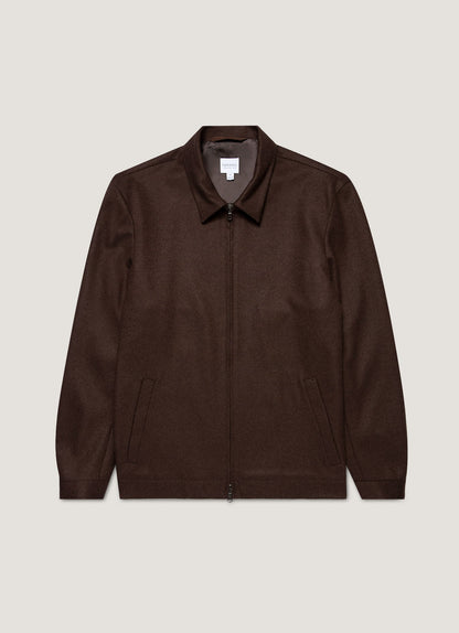 Mens Boiled Wool Harrington Jacket In Truffle Mjac7200 Brgd