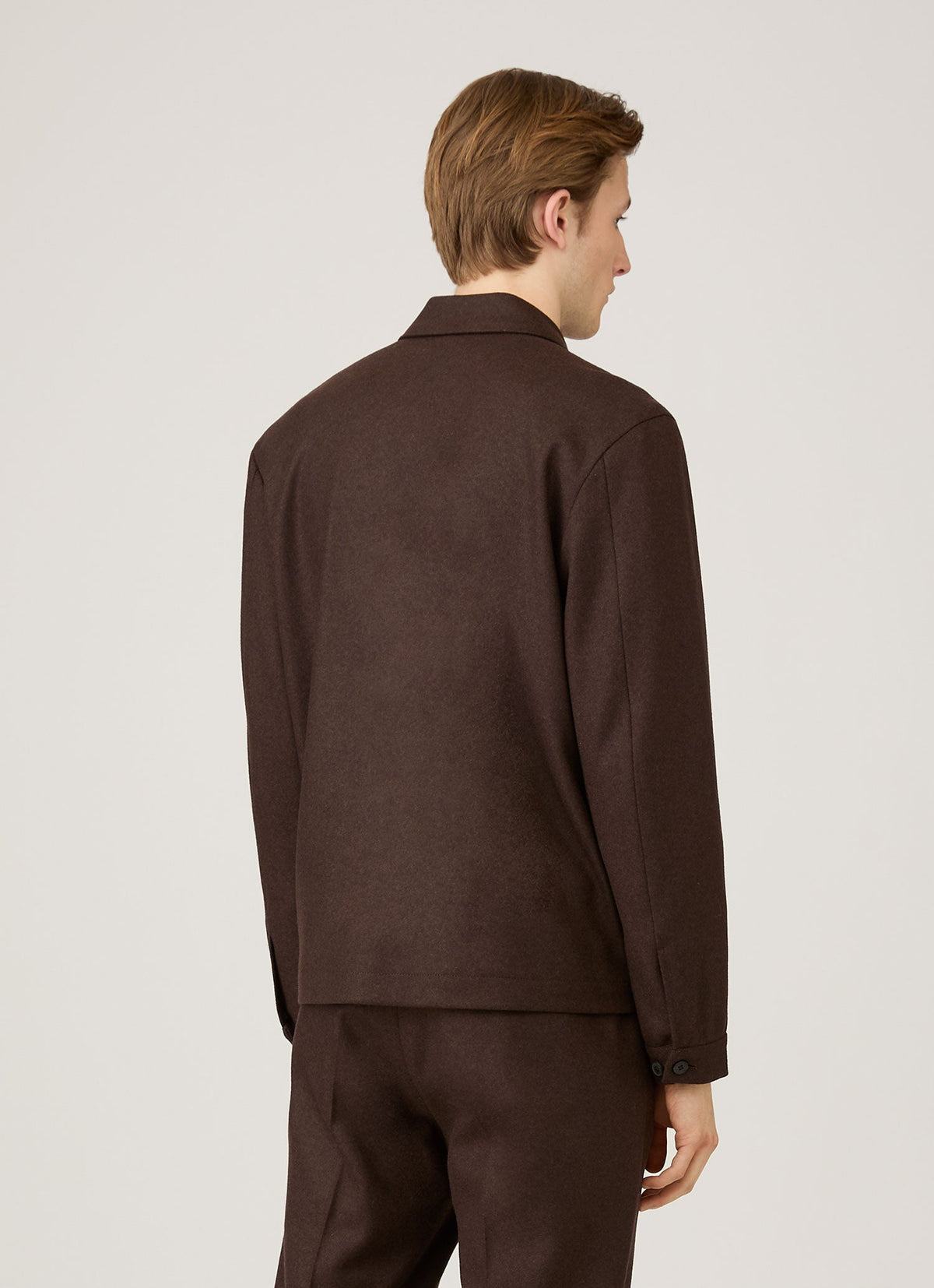 Mens Boiled Wool Harrington Jacket In Truffle Mjac7200 Brgd