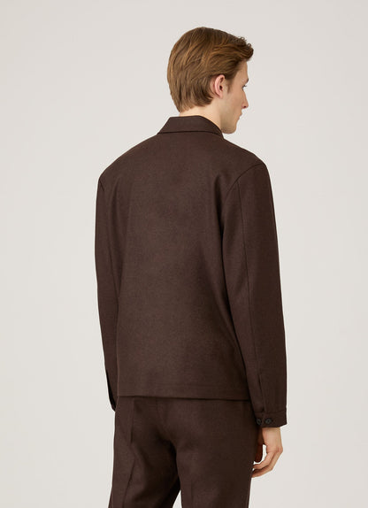 Mens Boiled Wool Harrington Jacket In Truffle Mjac7200 Brgd