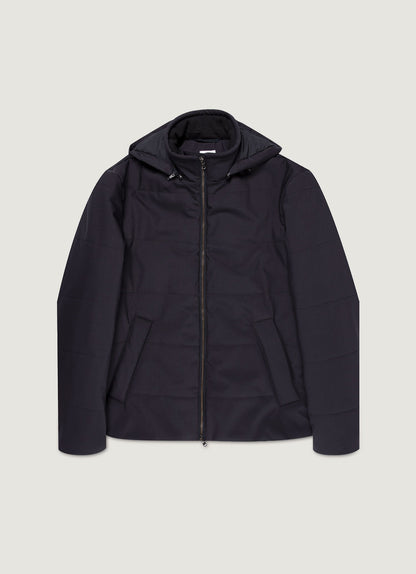 Mens Wool Puffa Jacket In Navy Mjac7204 Buaa