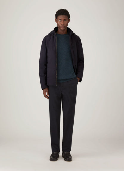 Mens Wool Puffa Jacket In Navy Mjac7204 Buaa