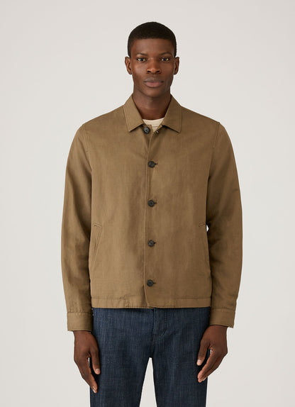 Mens Cotton Linen Jacket In Dark Cedar Mjac7207 Brgr