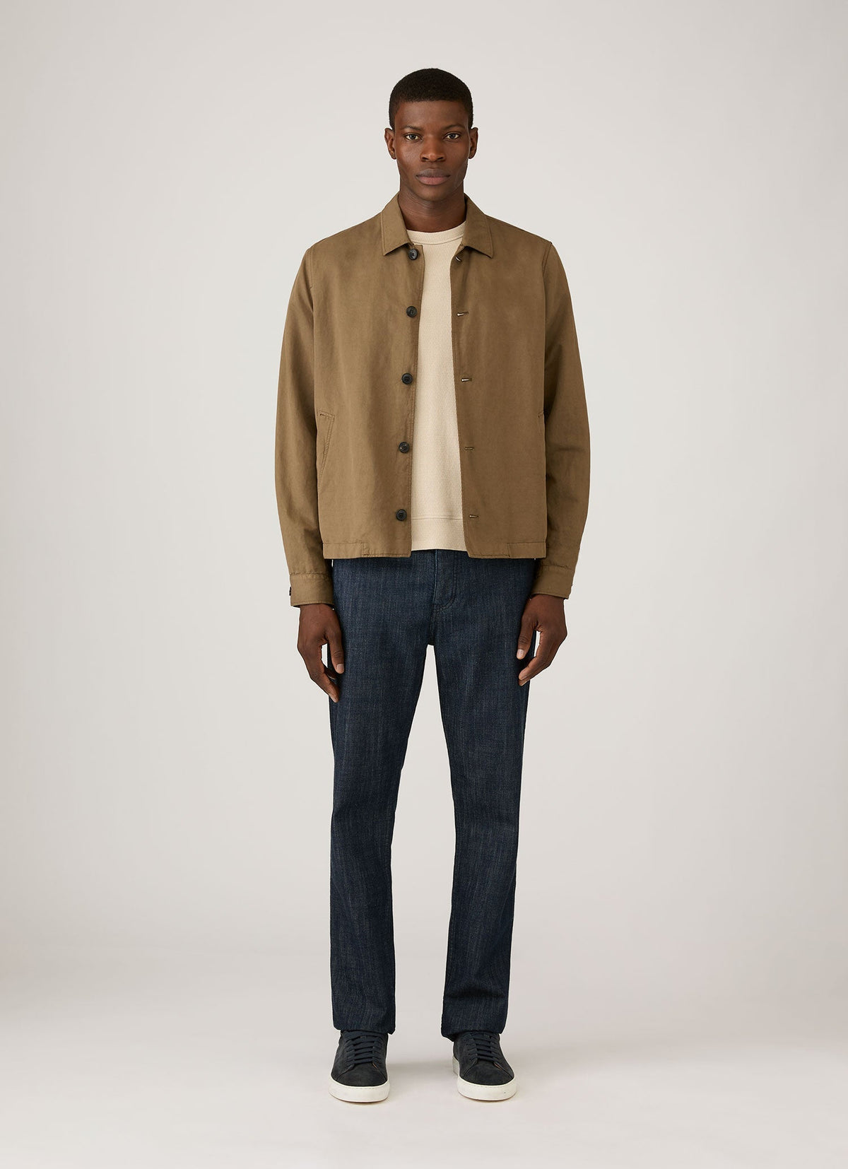 Mens Cotton Linen Jacket In Dark Cedar Mjac7207 Brgr