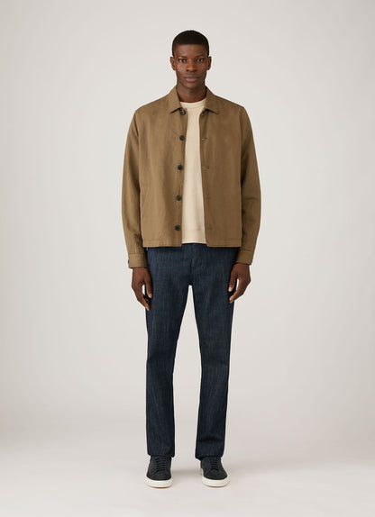 Mens Cotton Linen Jacket In Dark Cedar Mjac7207 Brgr