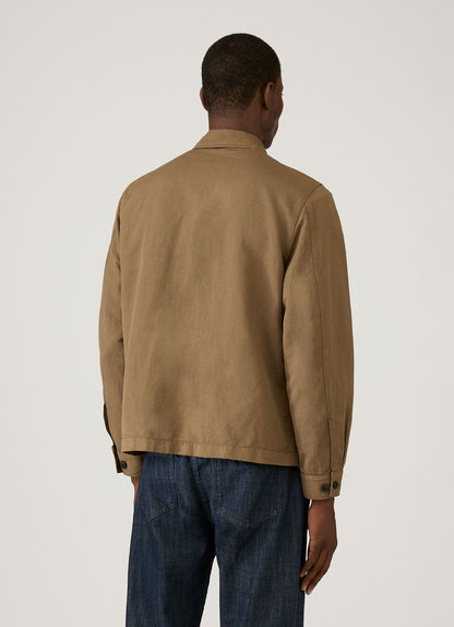 Mens Cotton Linen Jacket In Dark Cedar Mjac7207 Brgr