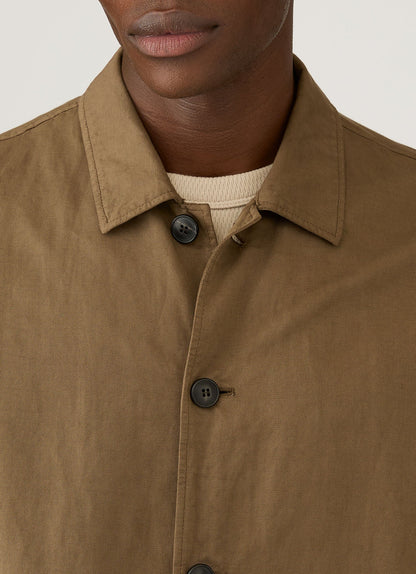 Mens Cotton Linen Jacket In Dark Cedar Mjac7207 Brgr
