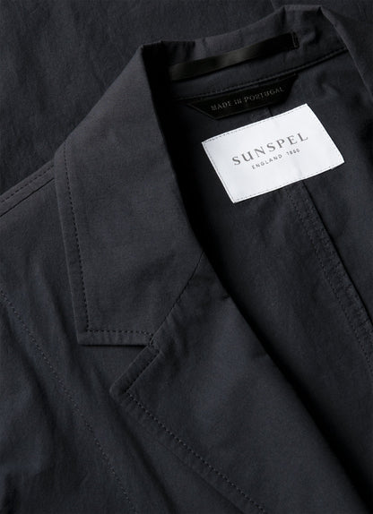 Mens Lightweight Cotton Poplin Jacket In Navy Mjac7209 Buaa
