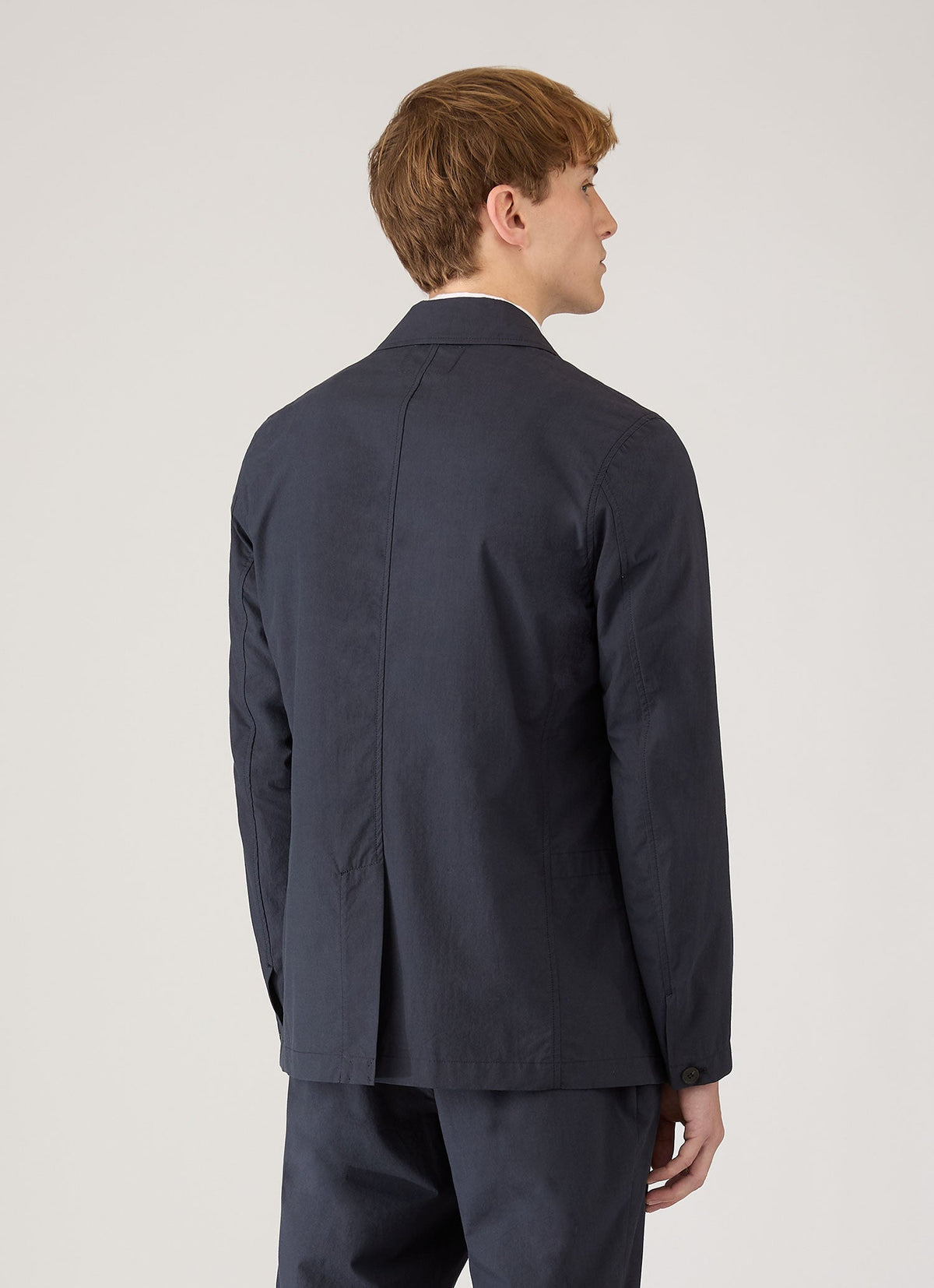 Mens Lightweight Cotton Poplin Jacket In Navy Mjac7209 Buaa