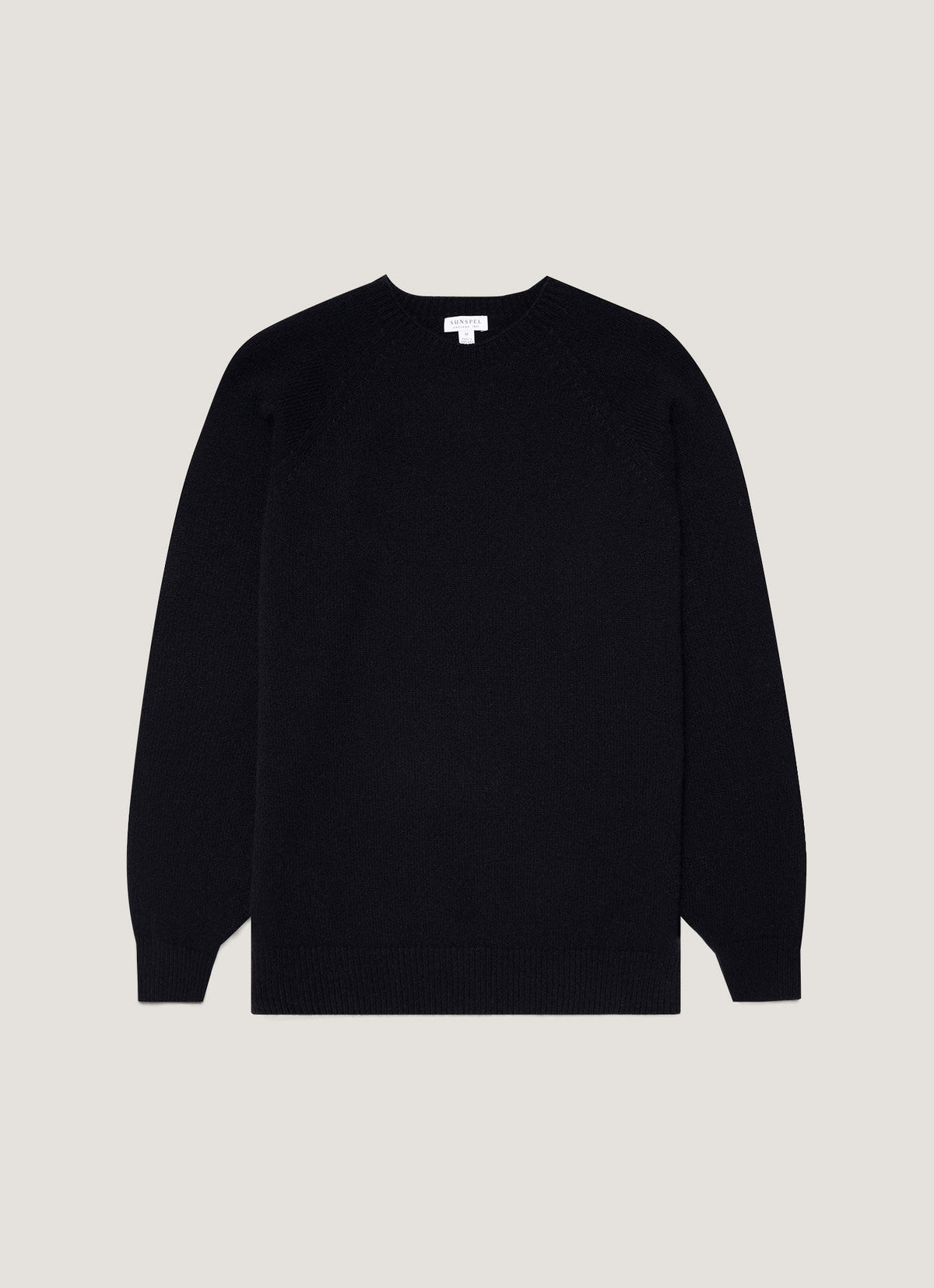 Mens Lambswool Crew Neck Jumper Dark Navy Mouline Mjum8066