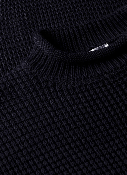Men's Merino Fisherman Jumper in Navy