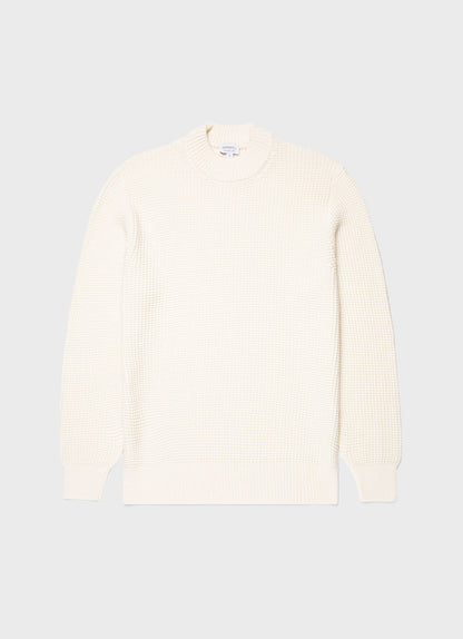 Mens Mariner Mock Neck Jumper In Ecru Mjum8250 Whcr