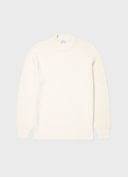 Mens Mariner Mock Neck Jumper In Ecru Mjum8250 Whcr