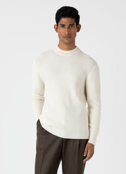 Mens Mariner Mock Neck Jumper In Ecru Mjum8250 Whcr