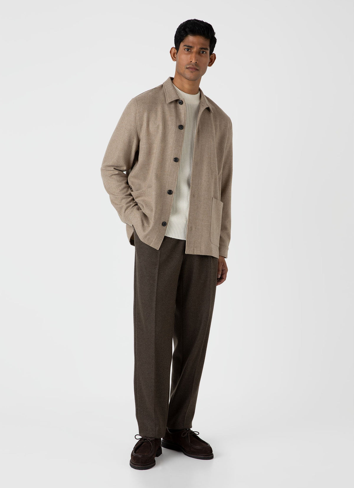 Mens Mariner Mock Neck Jumper In Ecru Mjum8250 Whcr