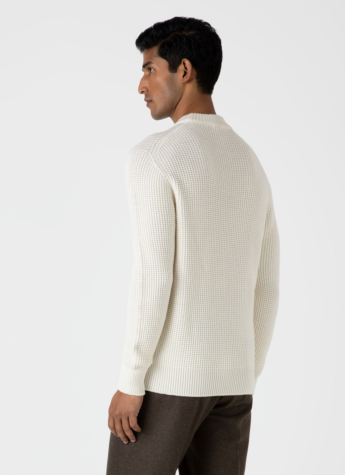 Mens Mariner Mock Neck Jumper In Ecru Mjum8250 Whcr