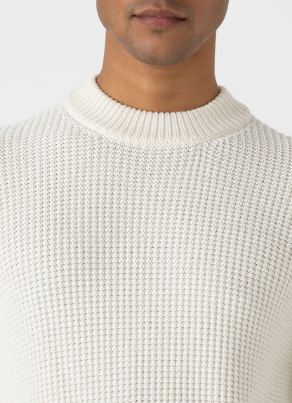 Mens Mariner Mock Neck Jumper In Ecru Mjum8250 Whcr