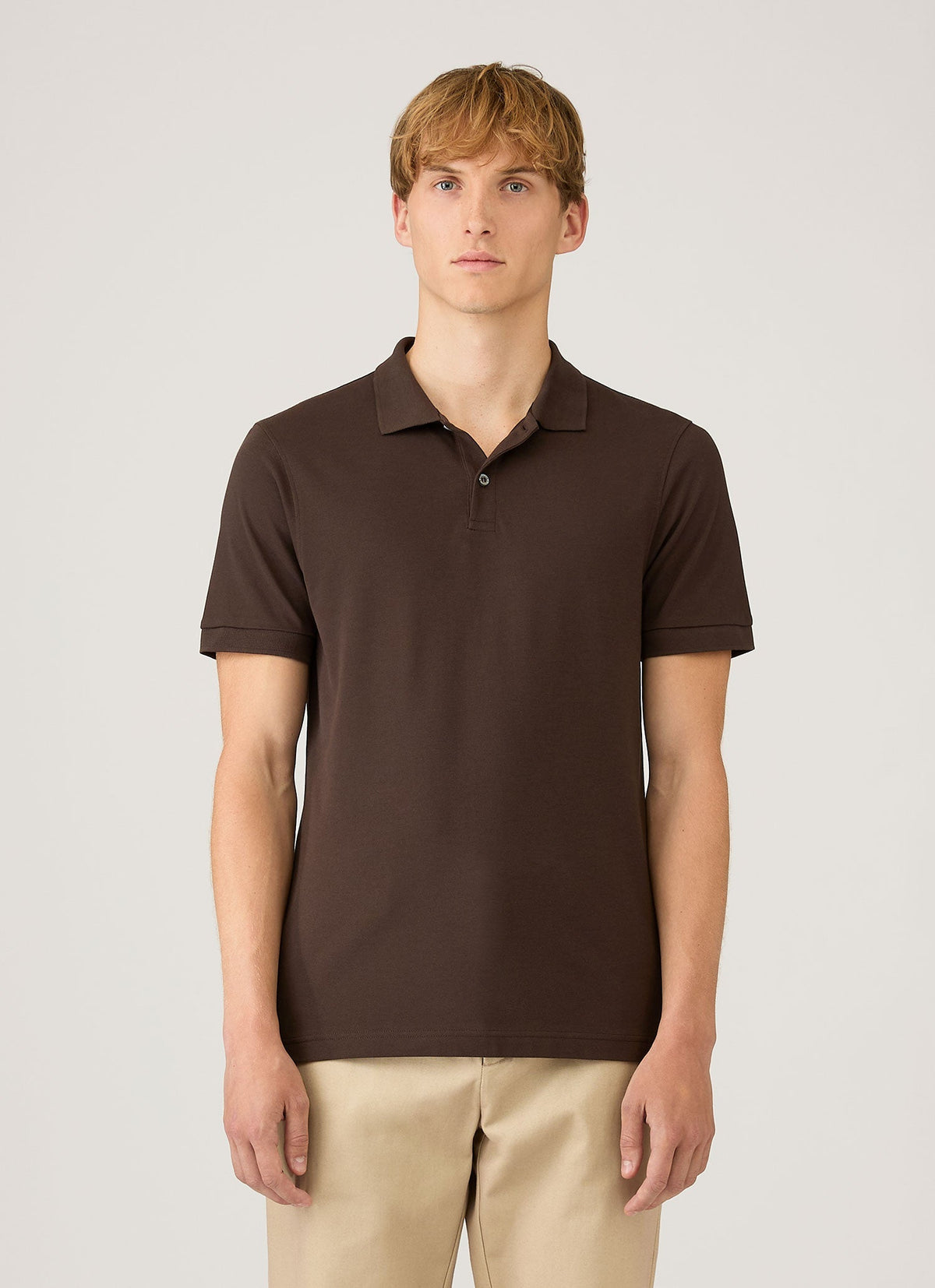 Mens Pique Polo Shirt In Dark Chocolate Mpol1028 Brgs