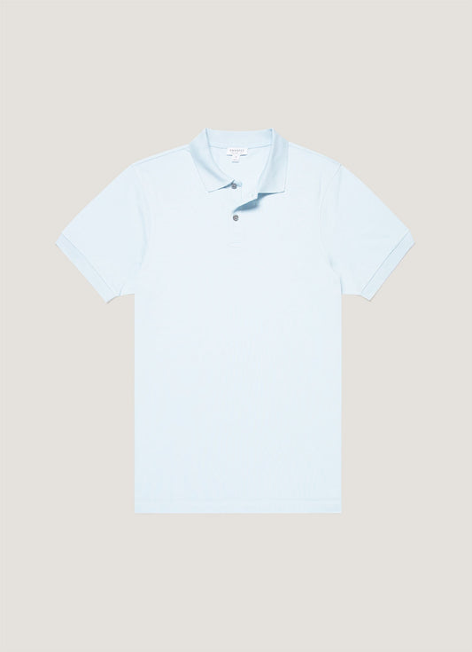 Men's Piqué Polo Shirt in Frost Blue