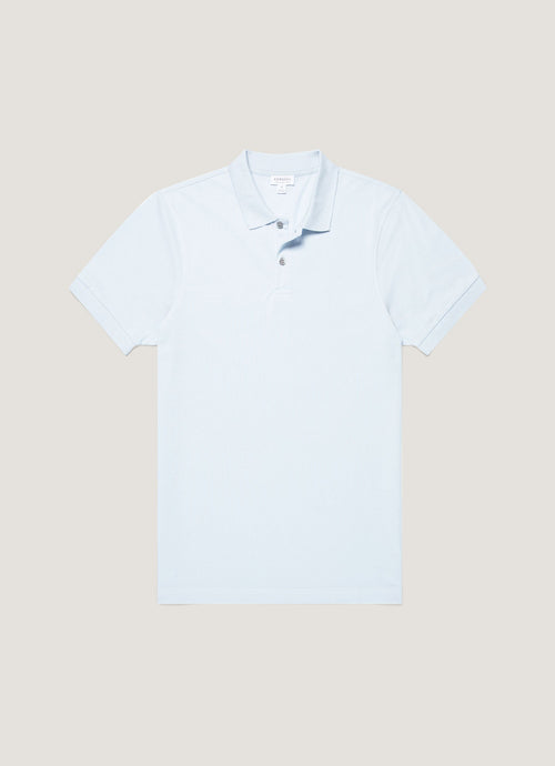 Men's Piqué Polo Shirt in Pastel Blue