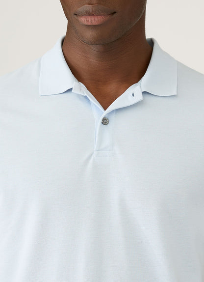 Men's Piqué Polo Shirt in Pastel Blue