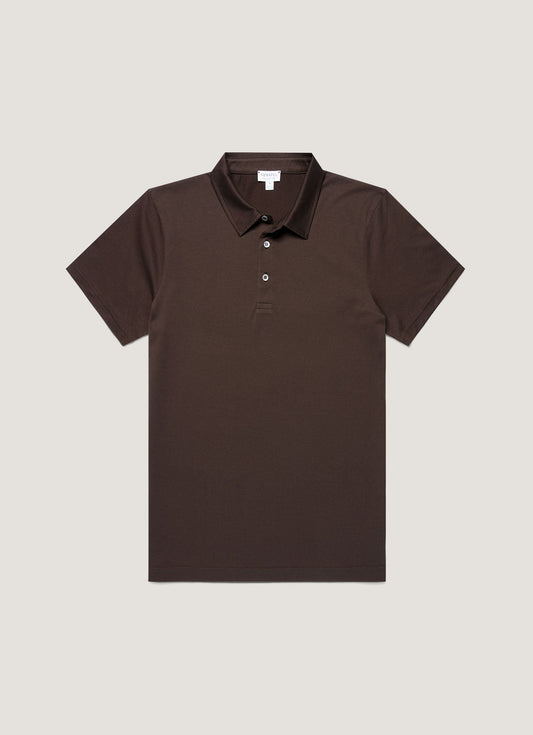 Mens Classic Jersey Polo Shirt In Dark Chocolate Mpol1052 Brgs