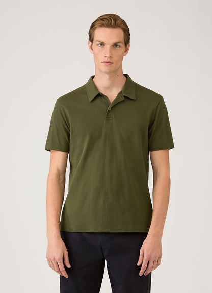 Mens Regular Fit Riviera Polo Shirt In Deep Olive Mpol1076 Gniz