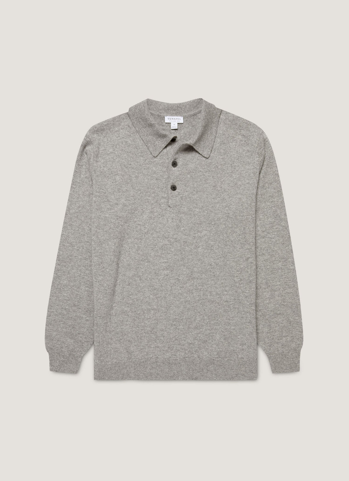 Mens Cashmere Polo Shirt In Grey Melange Mpol8293 Gyaa