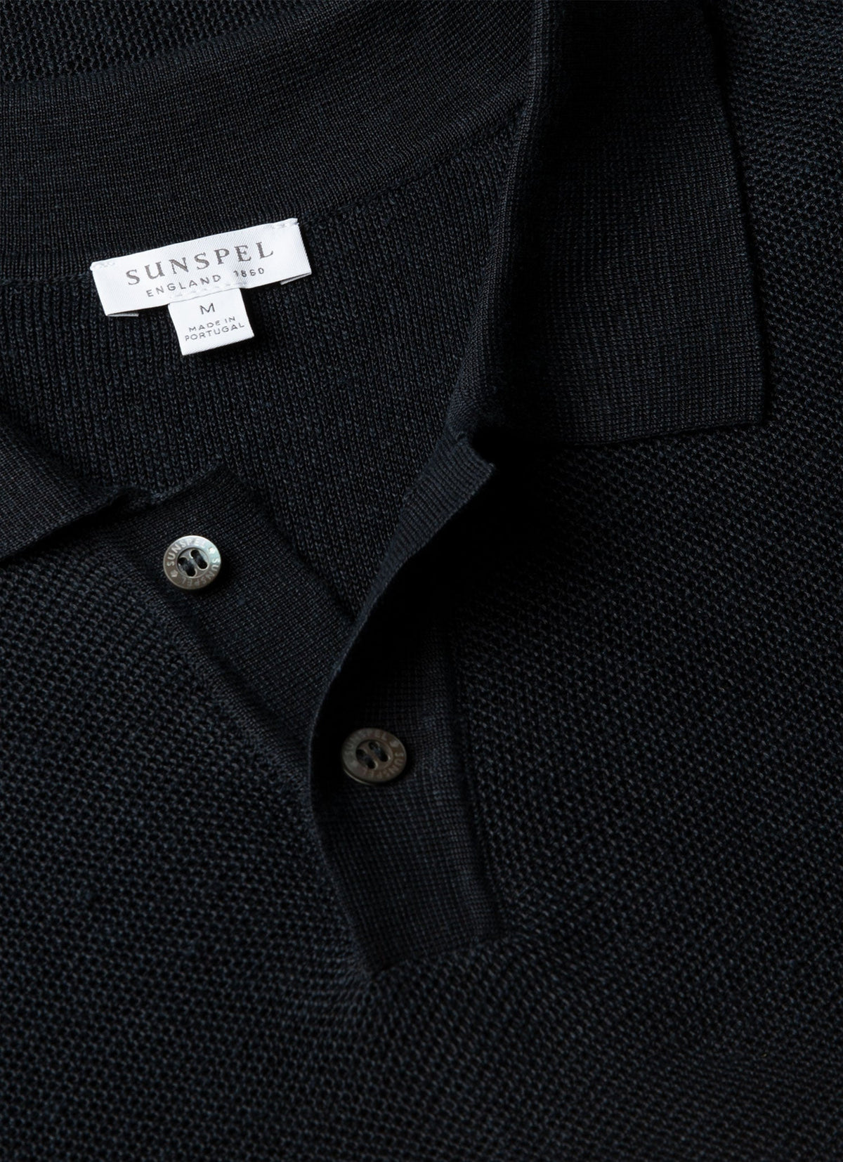 Men's Silk Linen Honeycomb Polo in Light Navy