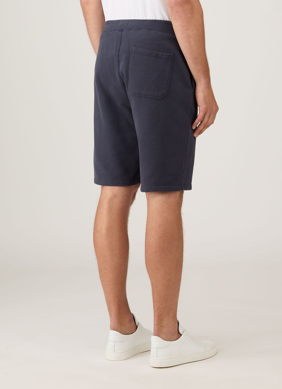 Mens Cotton Loopback Shorts In Navy