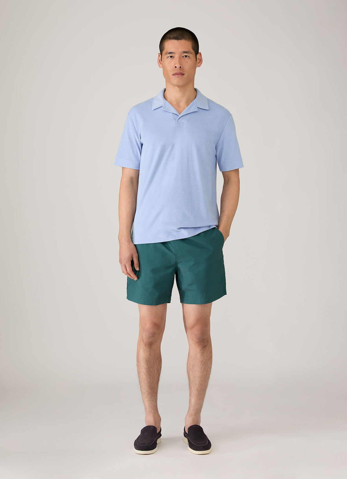 Mens Drawstring Swim Shorts In Forest Mshr3705 Gnjd