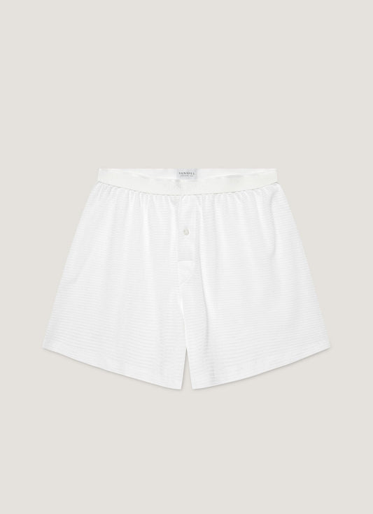 Men's Cellular Cotton One-Button Boxer Short in White