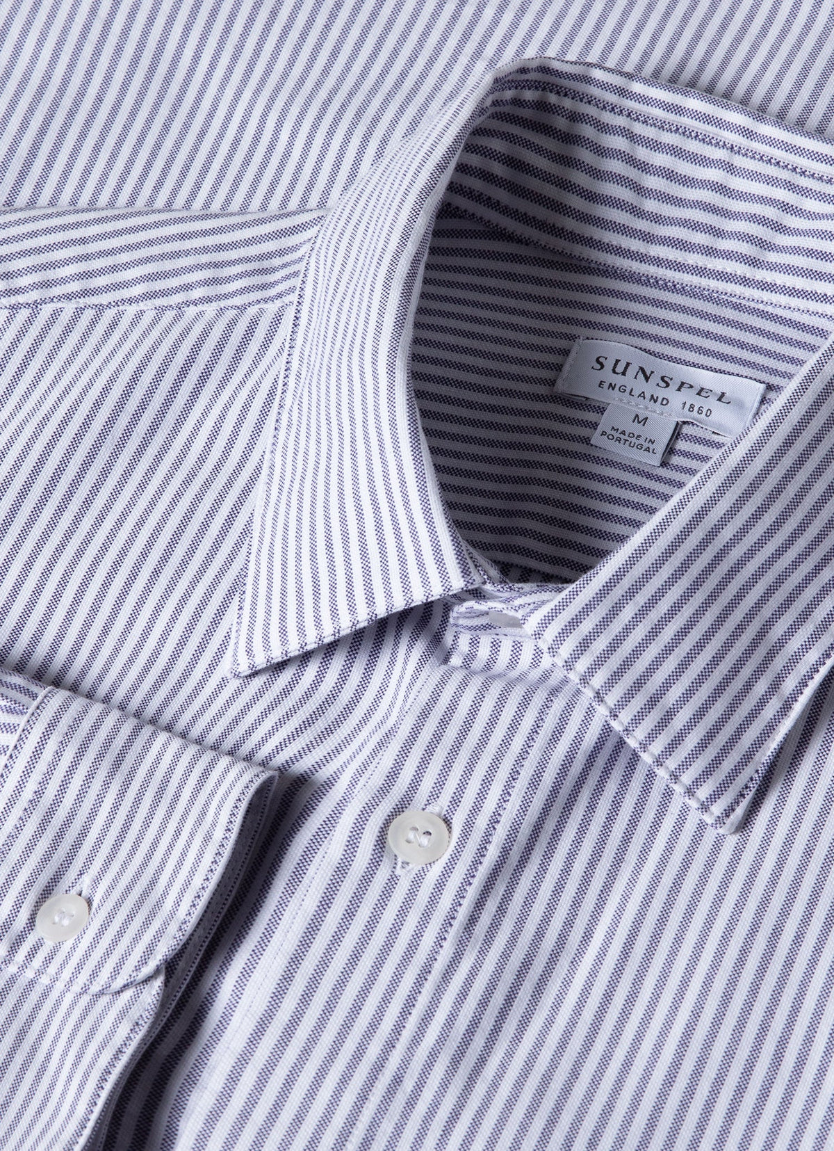 Men S Oxford Stripe Shirt In White Navy Oxford Stripe Msht2060 Stkt