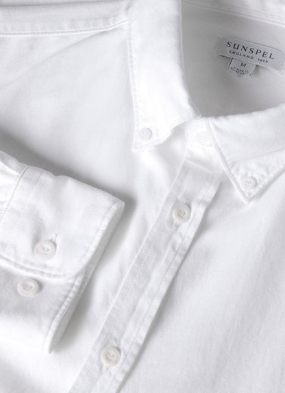 Mens Button Down Oxford Shirt In White Msht2107 Whaa