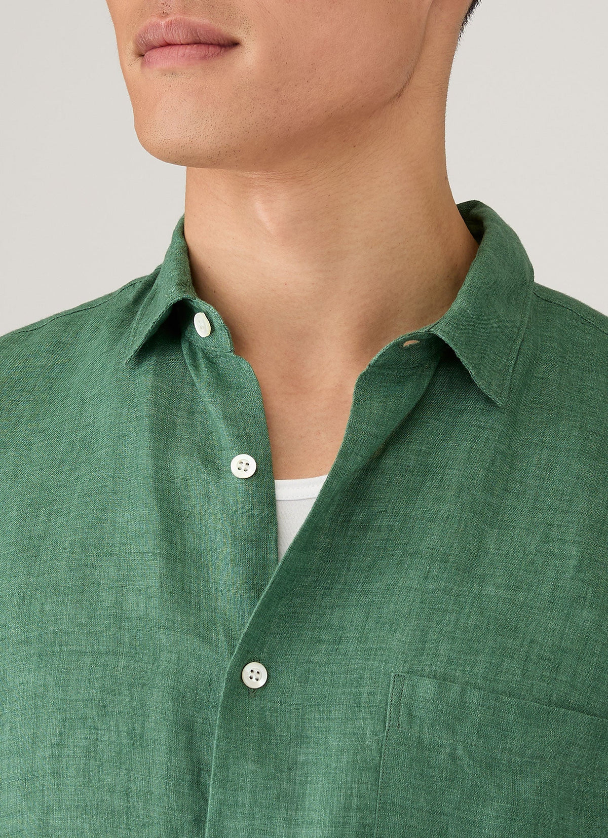 Mens Short Sleeve Linen Shirt In Bright Green Msht2119 Gnjc