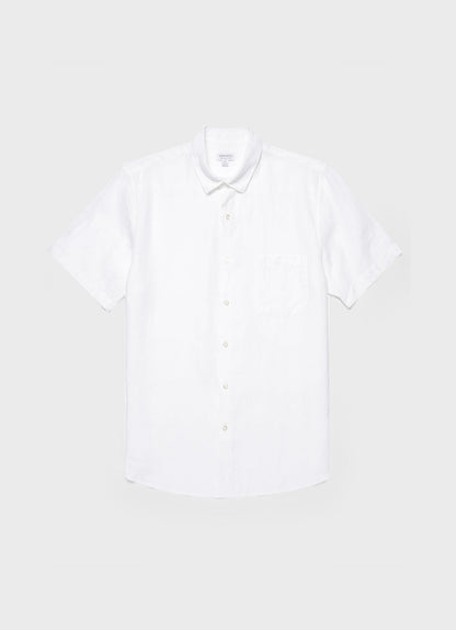 Mens Short Sleeve Linen Shirt In White Msht2039 Whaa