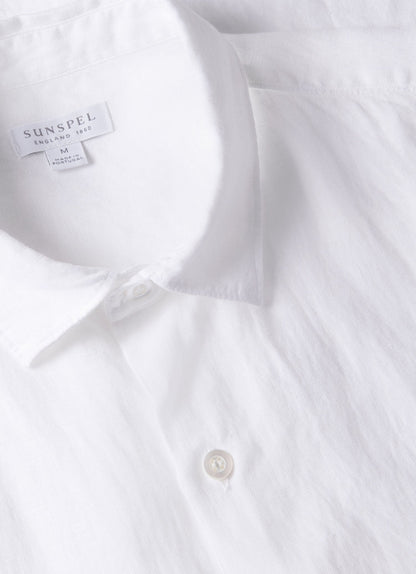 Mens Short Sleeve Linen Shirt In White Msht2039 Whaa