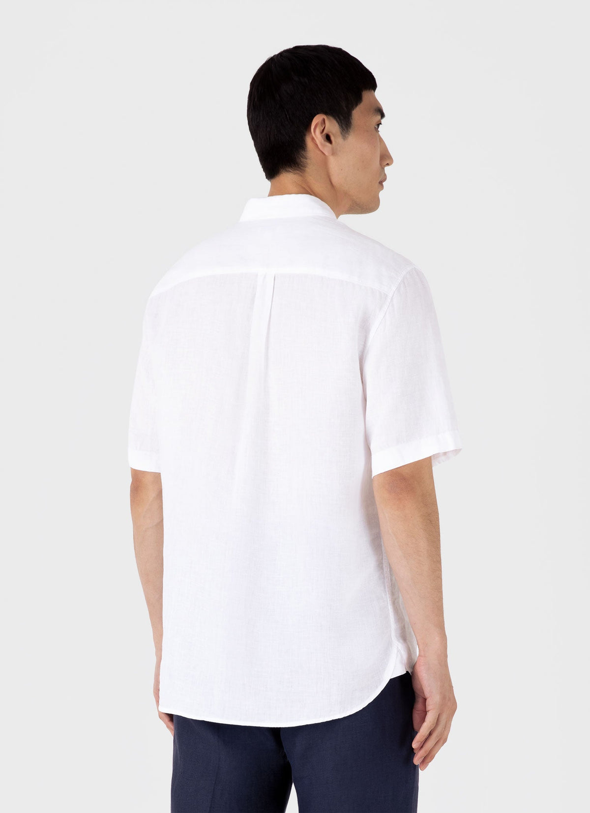Mens Short Sleeve Linen Shirt In White Msht2039 Whaa