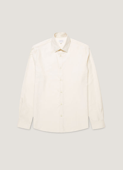 Mens Cotton Cashmere Shirt In Warm White Msht2120 Whig